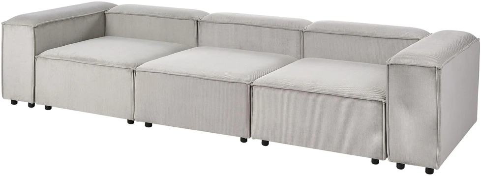 Beliani Modulinė 3 vietų sofa ARDAL, velvetinė, smėlio pilkos spalvos