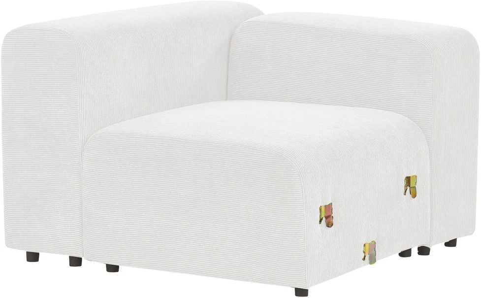 Beliani Modulinė 3 vietų sofa FALSTERBO balta, velvetas