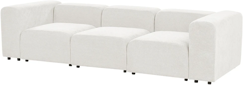 Beliani Modulinė 3 vietų sofa FALSTERBO balta, velvetas