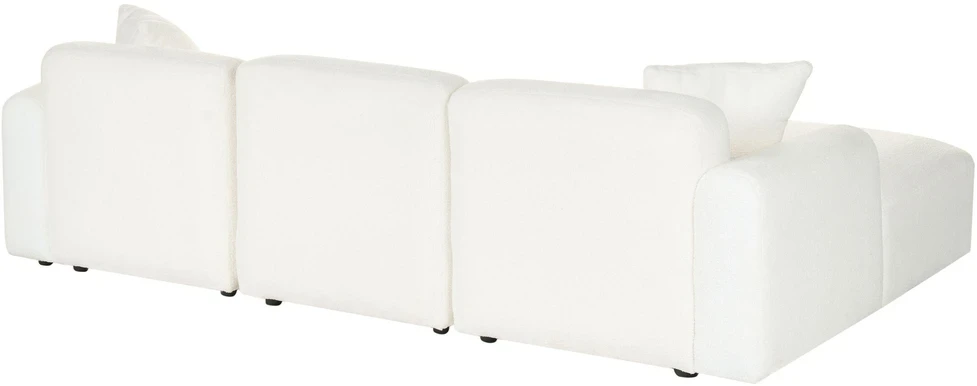 Beliani Modulinė 3 vietų sofa HEDE Boucle, balta, dešininė