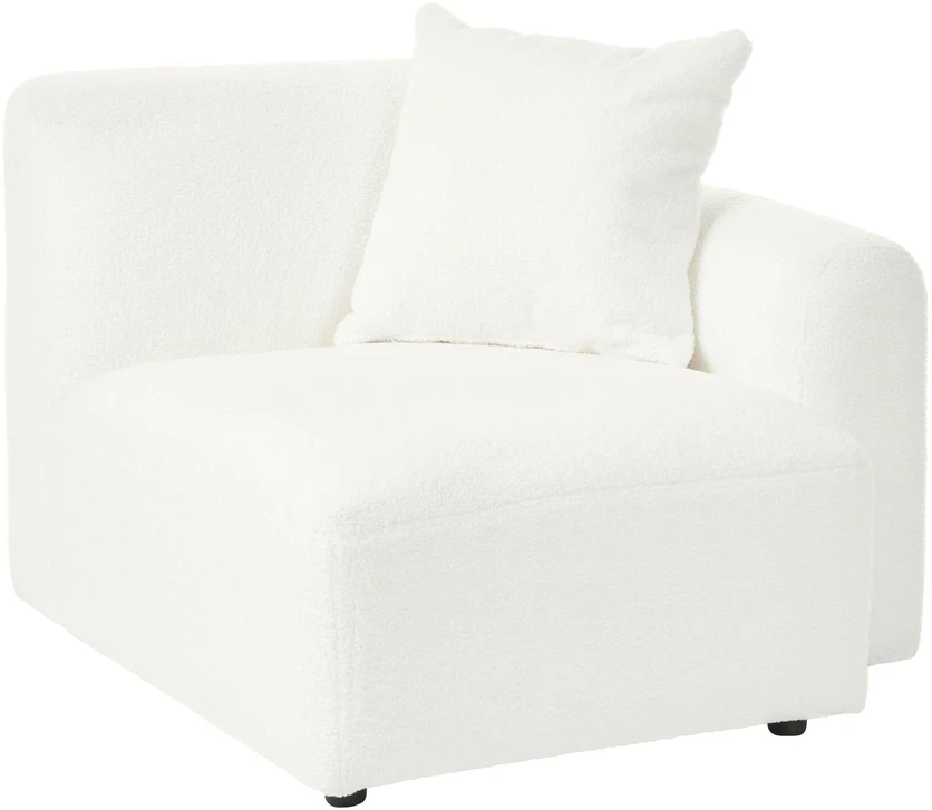 Beliani Modulinė 3 vietų sofa HEDE Boucle, balta, dešininė