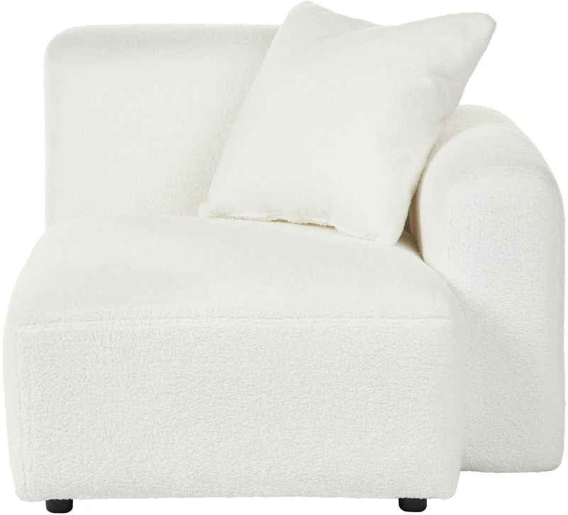 Beliani Modulinė 3 vietų sofa HEDE Boucle, balta, dešininė