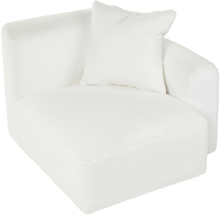 Beliani Modulinė 3 vietų sofa HEDE Boucle, balta, dešininė
