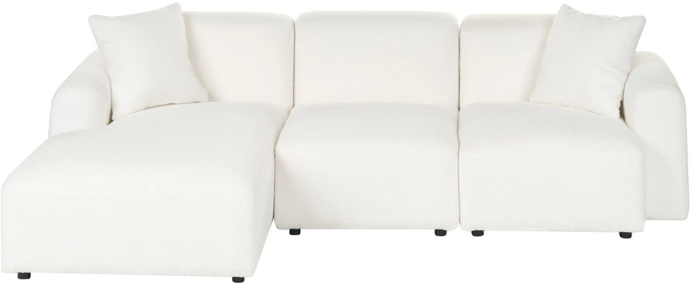 Beliani Modulinė 3 vietų sofa HEDE Boucle, balta, dešininė