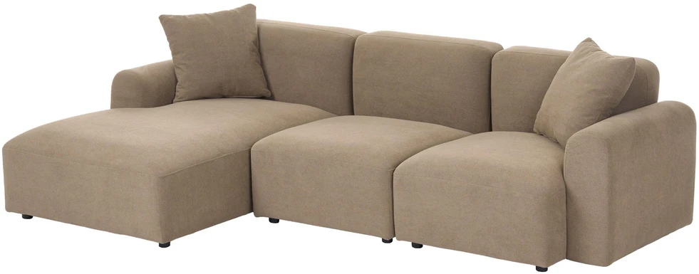 Beliani Modulinė 3 vietų sofa HEDE, ruda, dešininė