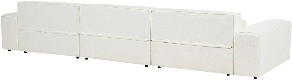 Beliani Modulinė 3 vietų sofa HELLNAR, kreminė balta spalva, Boucle audinys