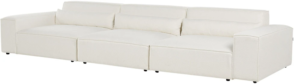 Beliani Modulinė 3 vietų sofa HELLNAR, kreminė balta spalva, Boucle audinys