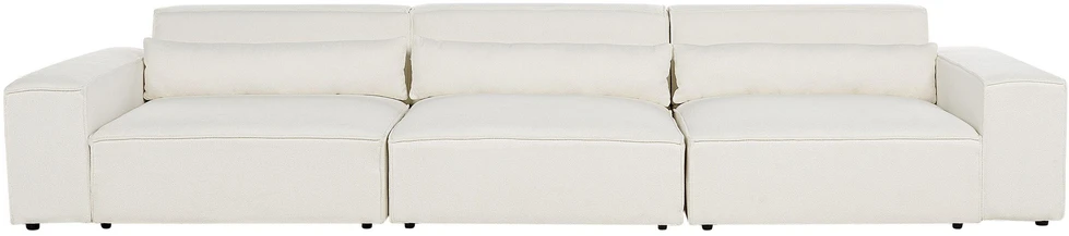 Beliani Modulinė 3 vietų sofa HELLNAR, kreminė balta spalva, Boucle audinys