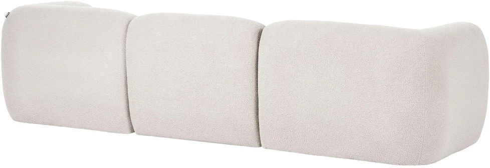 Beliani Modulinė 3 vietų sofa MJALBI, kreminė balta, „Boucle“ audinys