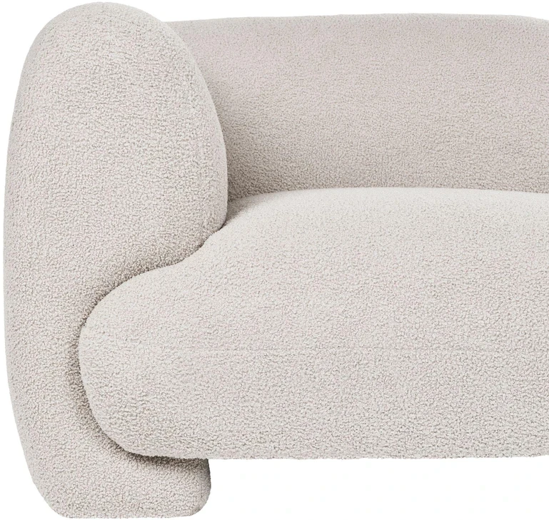 Beliani Modulinė 3 vietų sofa MJALBI, kreminė balta, „Boucle“ audinys