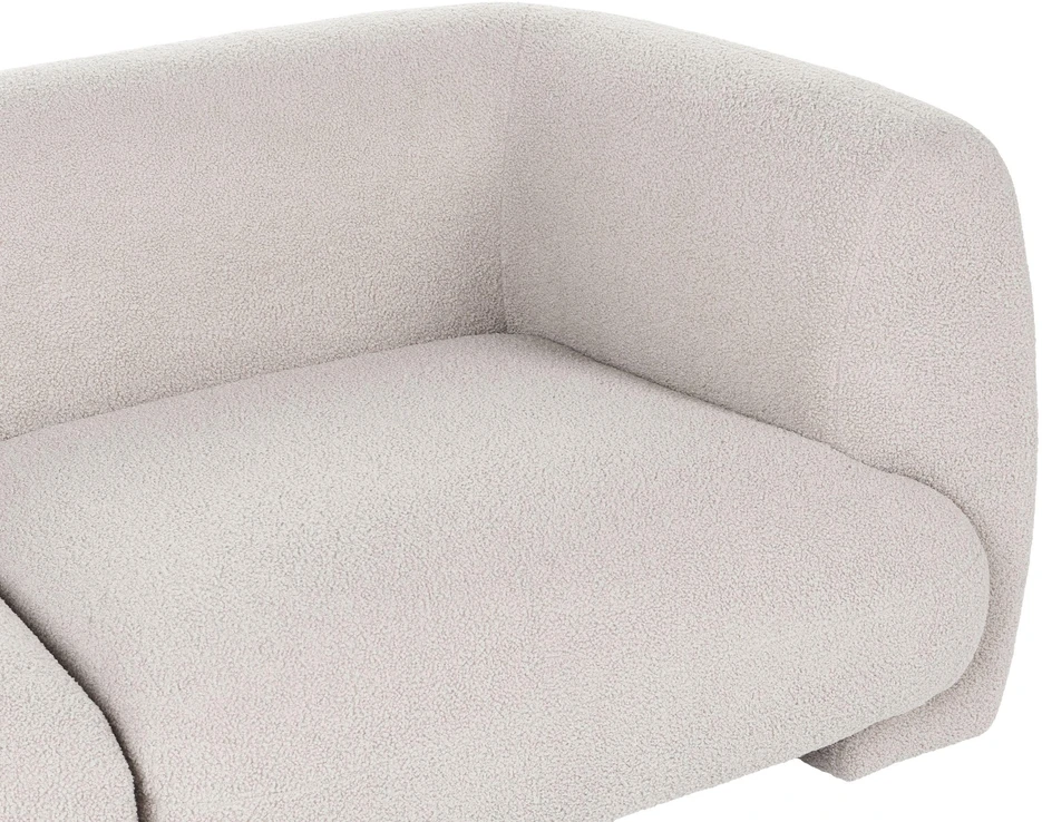 Beliani Modulinė 3 vietų sofa MJALBI, kreminė balta, „Boucle“ audinys