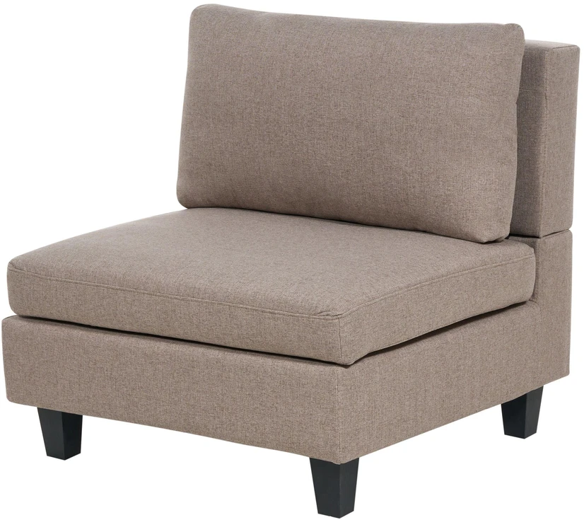 Beliani Modulinė 3 vietų sofa UNSTAD, ruda su pufu