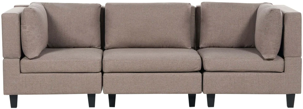 Beliani Modulinė 3 vietų sofa UNSTAD ruda
