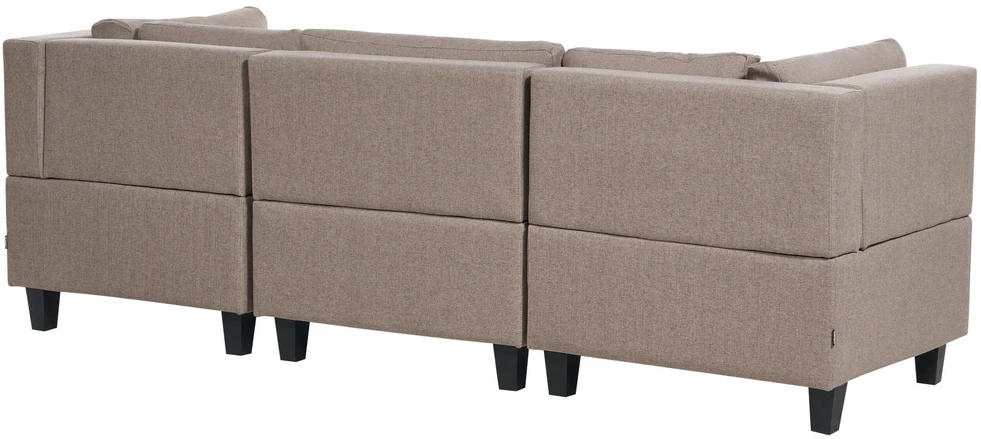 Beliani Modulinė 3 vietų sofa UNSTAD ruda