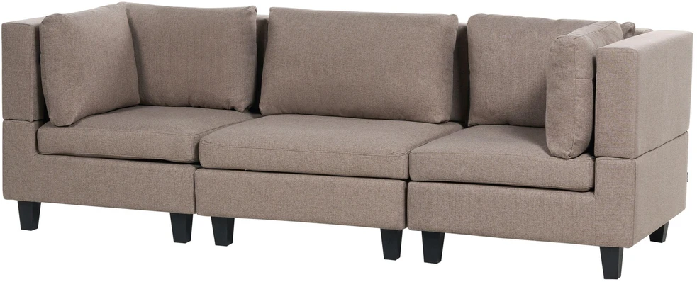 Beliani Modulinė 3 vietų sofa UNSTAD ruda