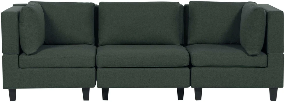 Beliani Modulinė 3 vietų sofa UNSTAD tamsiai žalia