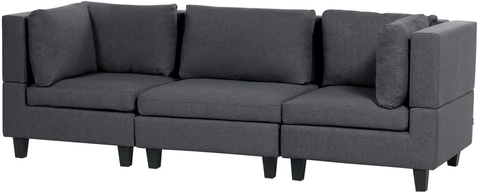 Beliani Modulinė 3 vietų sofa UNSTAD tamsiai pilka