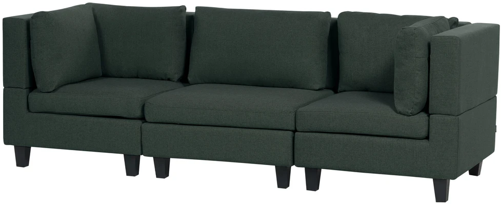 Beliani Modulinė 3 vietų sofa UNSTAD tamsiai žalia
