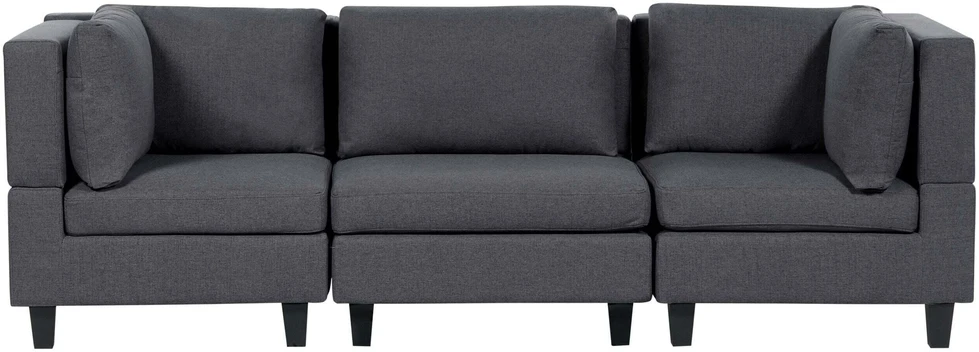Beliani Modulinė 3 vietų sofa UNSTAD tamsiai pilka