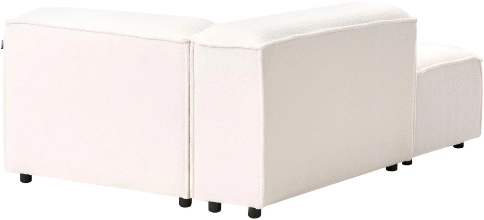 Beliani Modulinė 4 vietų kampinė sofa ARDAL Boucle, laužyta balta, dešinės pusės