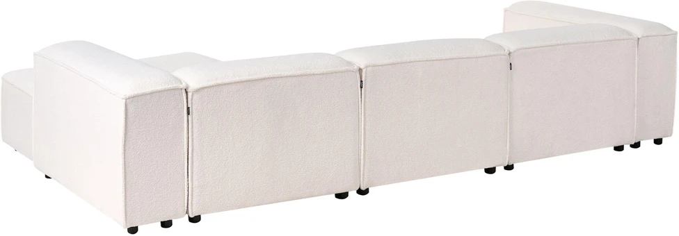 Beliani Modulinė 4 vietų kampinė sofa ARDAL Boucle, laužyta balta, dešinės pusės