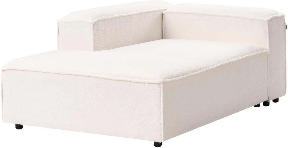 Beliani Modulinė 4 vietų kampinė sofa ARDAL Boucle, laužyta balta, dešinės pusės