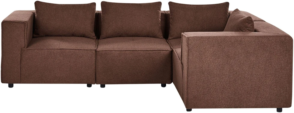 Beliani Modulinė 4 vietų kampinė sofa AXEBO kairinė ruda Boucle