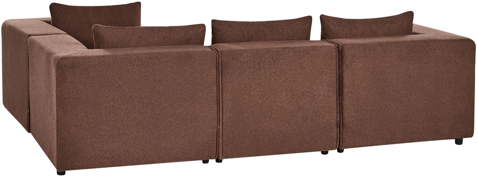 Beliani Modulinė 4 vietų kampinė sofa AXEBO kairinė ruda Boucle