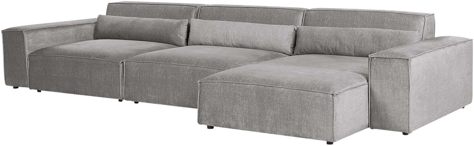 Beliani Modulinė 4 vietų kampinė sofa HELLNAR kairinė, pilka