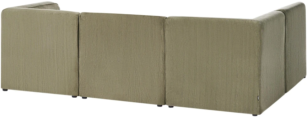 Beliani Modulinė 4 vietų kampinė sofa LEMVIG dešininė, žalias velvetas