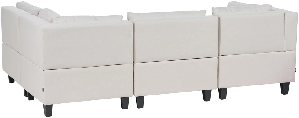 Beliani Modulinė 4 vietų kampinė sofa UNSTAD, kairinė, šviesiai smėlio spalvos