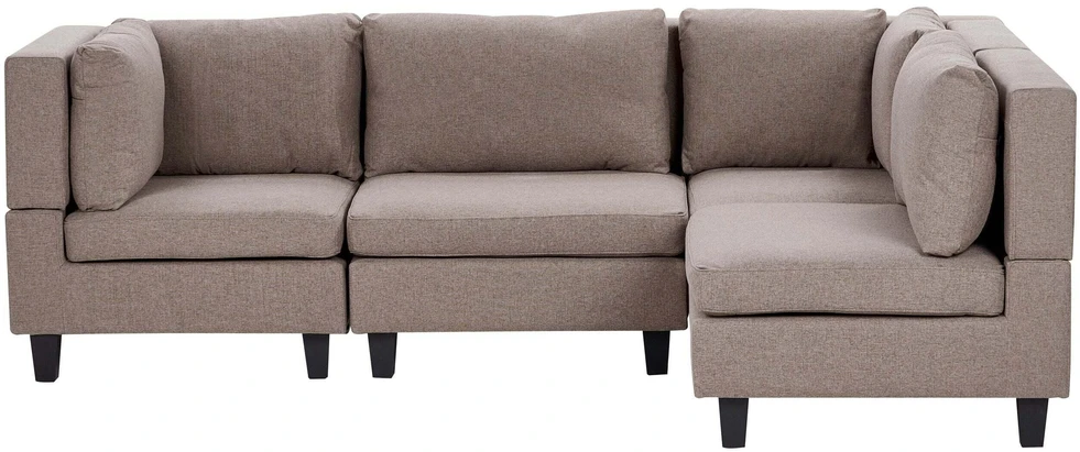 Beliani Modulinė 4 vietų kampinė sofa UNSTAD kairinė ruda