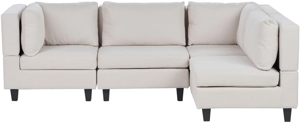 Beliani Modulinė 4 vietų kampinė sofa UNSTAD, kairinė, šviesiai smėlio spalvos