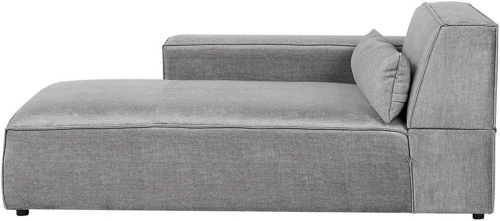 Beliani Modulinė 5 vietų kampinė sofa „HELLNAR“, dešininė, pilka, su otomanu