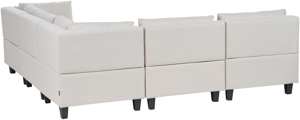 Beliani Modulinė 5 vietų kampinė sofa UNSTAD kairinė, šviesiai smėlio spalvos