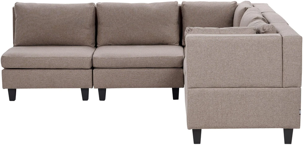 Beliani Modulinė 5 vietų kampinė sofa UNSTAD Kairinė ruda