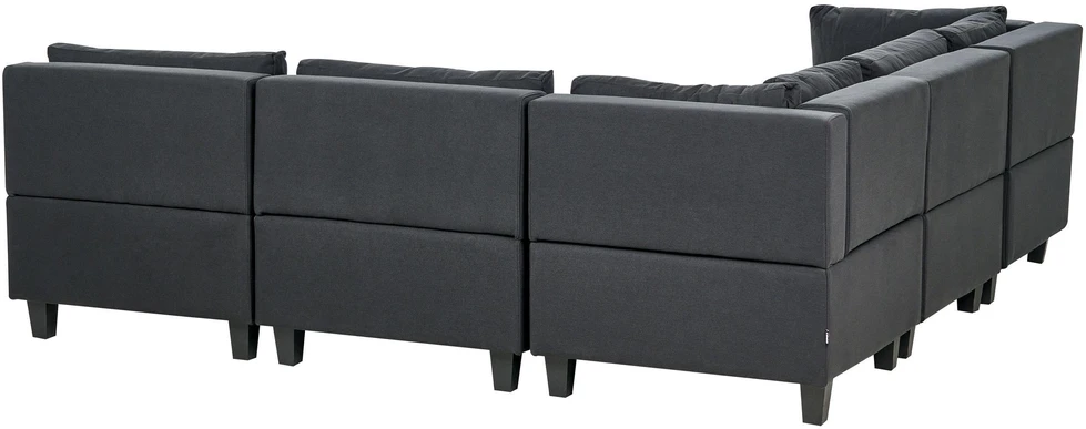 Beliani Modulinė 5 vietų sofa UNSTAD dešininė, juoda