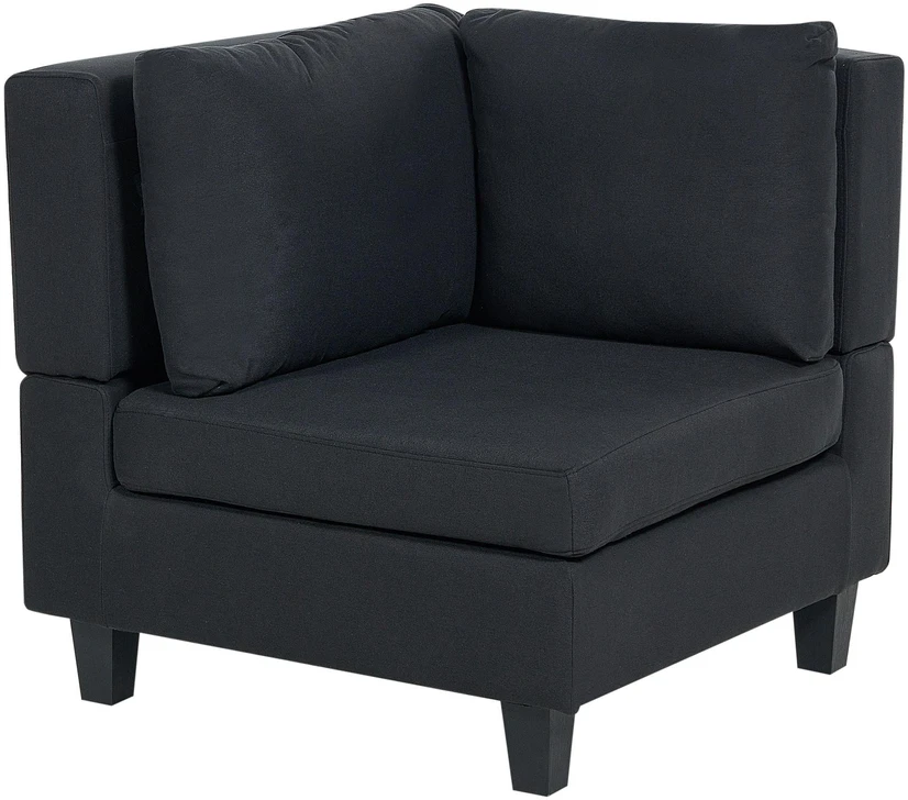 Beliani Modulinė 5 vietų sofa UNSTAD dešininė, juoda