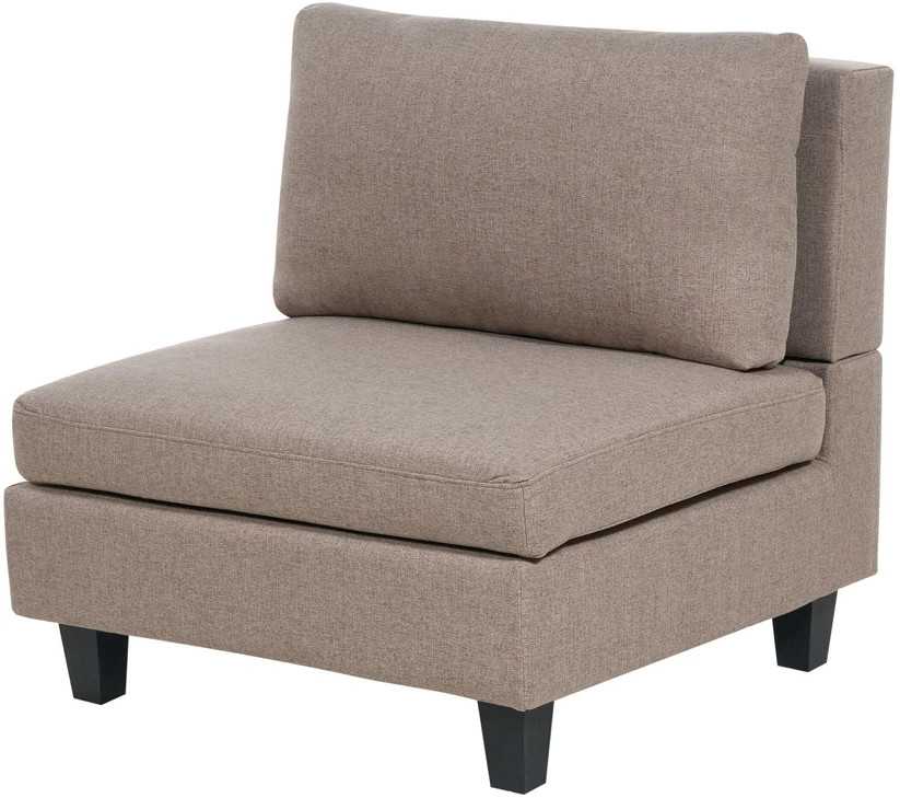 Beliani Modulinė 5 vietų sofa UNSTAD Kairinė Ruda su otomane