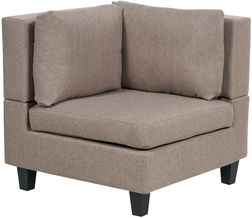 Beliani Modulinė 5 vietų sofa UNSTAD Kairinė Ruda su otomane