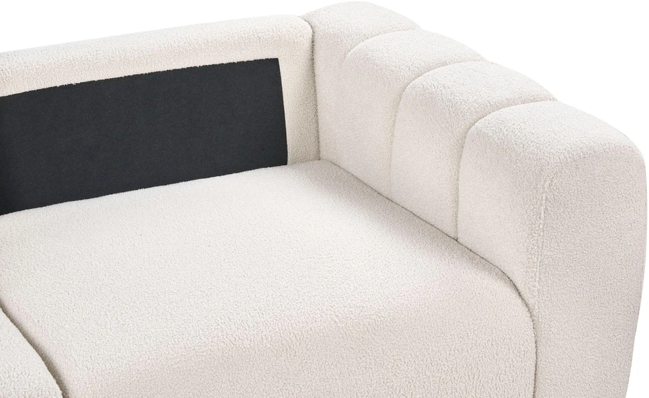 Beliani Modulinė dvivietė sofa KIVVIK Boucle, balkšva