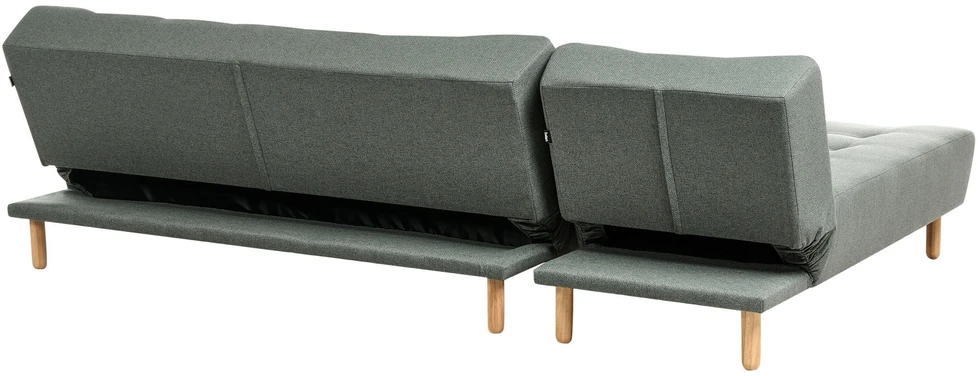 Beliani Modulinė išskleidžiama kampinė sofa 4 asmenims ALSTEN žalia, dešininė