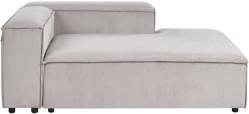 Beliani Modulinė kampinė sofa 2 asmenims ARDAL su otomane, velvetas, smėlio ir pilkšva, kairinė