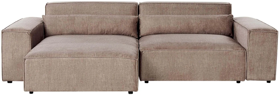 Beliani Modulinė kampinė sofa 3 vietų HELLNAR, šviesiai ruda, dešininė