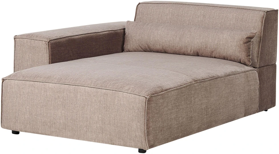 Beliani Modulinė kampinė sofa 3 vietų HELLNAR, šviesiai ruda, dešininė