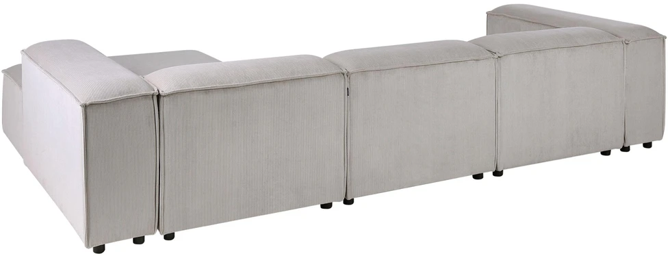 Beliani Modulinė kampinė sofa 4 asmenims ARDAL, velvetinė, smėlio ir pilkos spalvos, kairinė