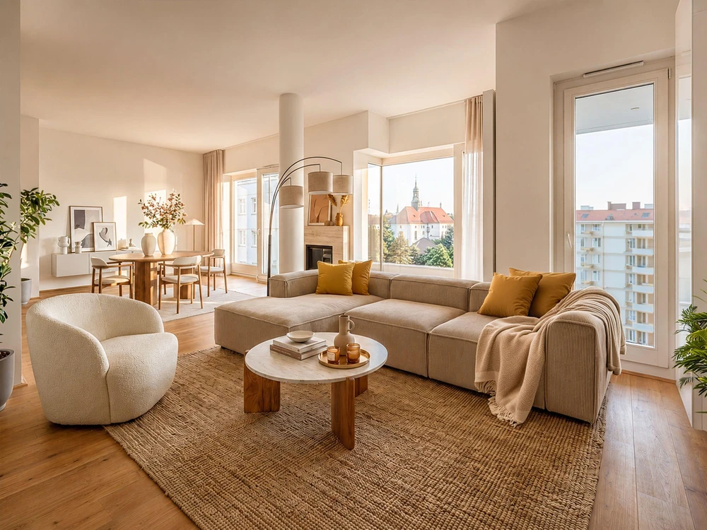 Beliani Modulinė kampinė sofa 4 asmenims ARDAL dešininė, šviesiai ruda, velvetas