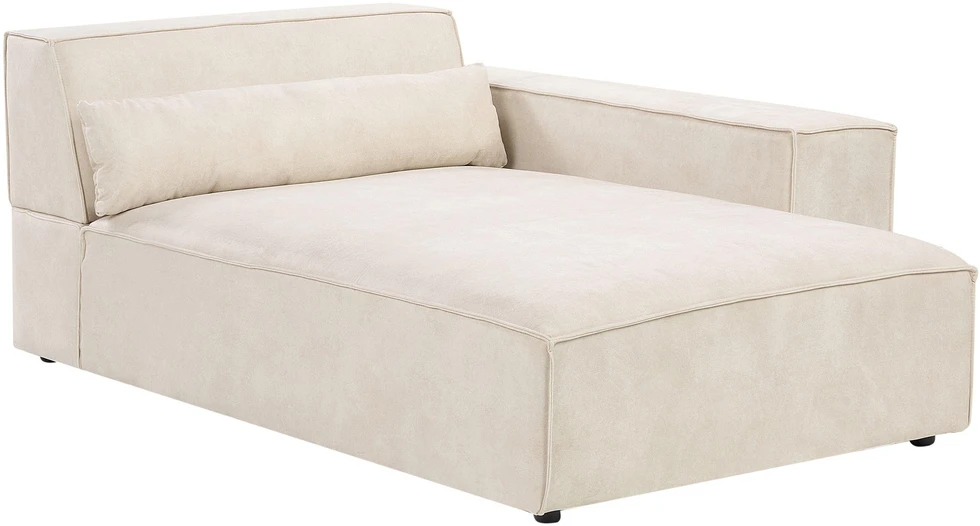 Beliani Modulinė kampinė sofa 4 asmenims HELLNAR, veliūras, šviesiai smėlio spalvos, kairinė