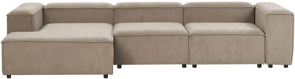 Beliani Modulinė kampinė sofa 4 asmenims ARDAL dešininė, šviesiai ruda, velvetas