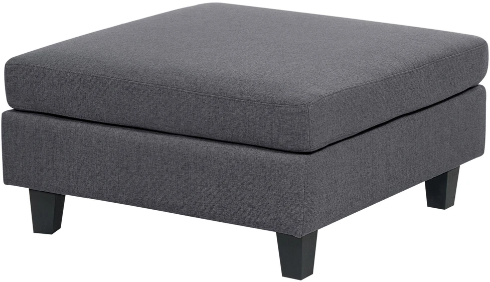 Beliani Modulinė kampinė sofa 4 asmenims UNSTAD dešininė tamsiai pilka su otomanu